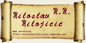 Miloslav Milojičić vizit kartica